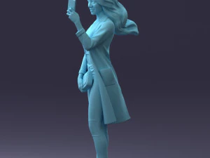 000132 Stylish Woman Taking a Selfie 3D Model