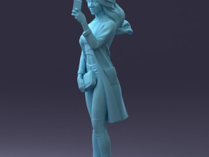 000132 Stylish Woman Taking a Selfie 3D 모델