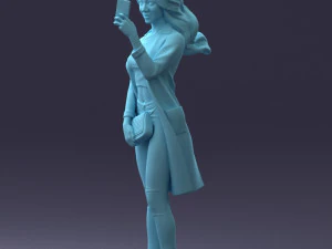 000132 Stylish Woman Taking a Selfie 3D Model