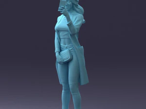 000132 Stylish Woman Taking a Selfie 3D Model
