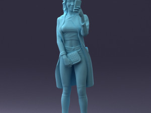 000132 Stylish Woman Taking a Selfie 3D 모델