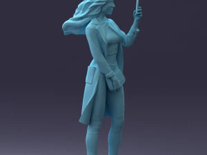 000132 Stylish Woman Taking a Selfie 3D Model