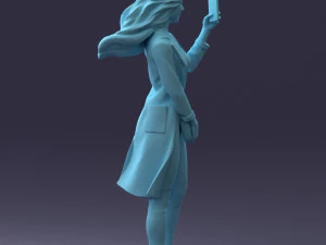 000132 Stylish Woman Taking a Selfie 3D Model