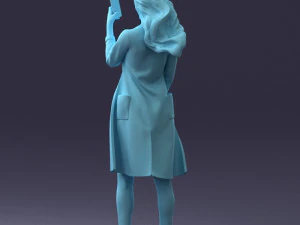 000132 Stylish Woman Taking a Selfie 3D Model