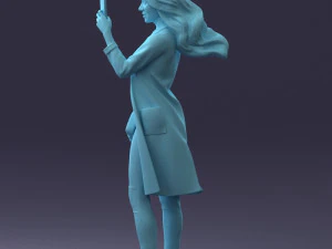000132 Stylish Woman Taking a Selfie 3D Model