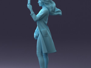 000132 Stylish Woman Taking a Selfie 3D 모델