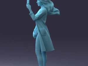 000132 Stylish Woman Taking a Selfie 3D Model