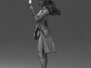000132 Stylish Woman Taking a Selfie 3D Model