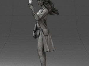 000132 Stylish Woman Taking a Selfie 3D 모델