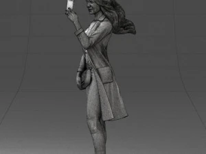 000132 Stylish Woman Taking a Selfie 3D Model