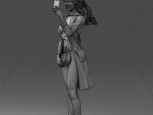 000132 Stylish Woman Taking a Selfie 3D 모델