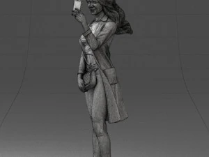 000132 Stylish Woman Taking a Selfie 3D Model