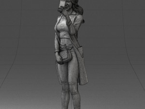 000132 Stylish Woman Taking a Selfie 3D 모델