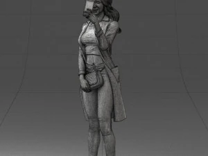 000132 Stylish Woman Taking a Selfie 3D Model