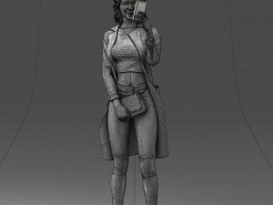 000132 Stylish Woman Taking a Selfie 3D 모델