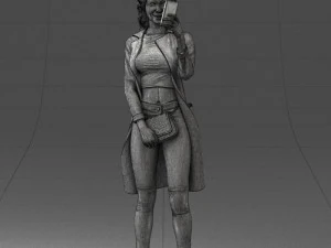 000132 Stylish Woman Taking a Selfie 3D Model