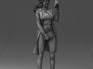 000132 Stylish Woman Taking a Selfie 3D 모델