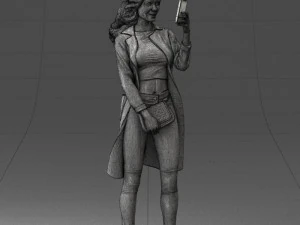 000132 Stylish Woman Taking a Selfie 3D Model