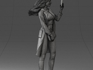 000132 Stylish Woman Taking a Selfie 3D 모델