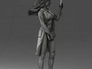 000132 Stylish Woman Taking a Selfie 3D Model