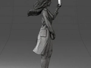 000132 Stylish Woman Taking a Selfie 3D Model