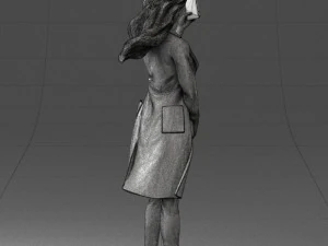 000132 Stylish Woman Taking a Selfie 3D Model