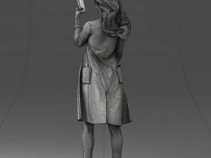 000132 Stylish Woman Taking a Selfie 3D Model