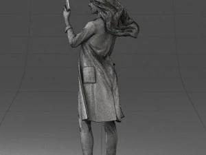 000132 Stylish Woman Taking a Selfie 3D Model