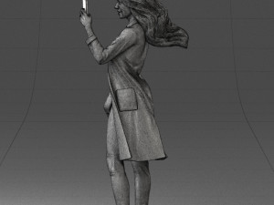000132 Stylish Woman Taking a Selfie 3D 모델