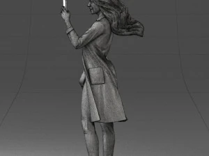 000132 Stylish Woman Taking a Selfie 3D Model
