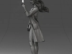 000132 Stylish Woman Taking a Selfie 3D Model