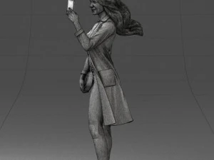 000132 Stylish Woman Taking a Selfie 3D Model