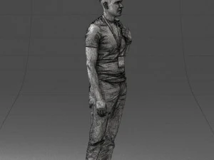 000134 Young Man with Backpack and Event Badge 0608 3D Model