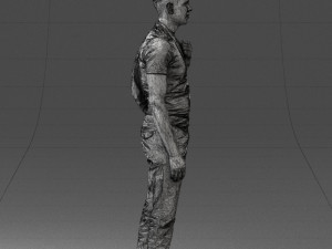 000134 Young Man with Backpack and Event Badge 0608 3D Модель