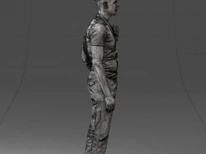 000134 Young Man with Backpack and Event Badge 0608 3D Model