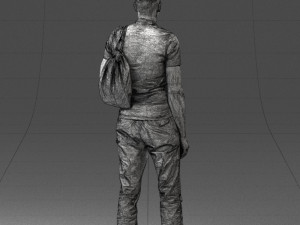 000134 Young Man with Backpack and Event Badge 0608 3D Модель