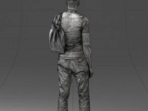 000134 Young Man with Backpack and Event Badge 0608 3D Model