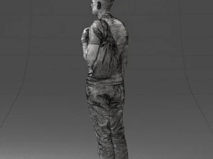 000134 Young Man with Backpack and Event Badge 0608 3D Model