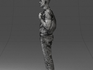000134 Young Man with Backpack and Event Badge 0608 3D Модель