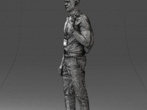000134 Young Man with Backpack and Event Badge 0608 3D Модель