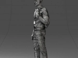 000134 Young Man with Backpack and Event Badge 0608 3D Model
