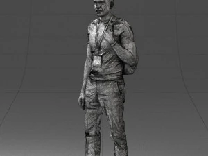 000134 Young Man with Backpack and Event Badge 0608 3D Model