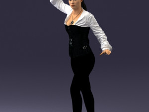 000136 Fantasy Woman with Dagger 0616 Modello 3D