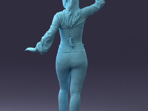 000136 Fantasy Woman with Dagger 0616 Modello 3D