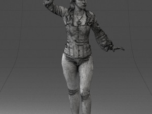 000136 Fantasy Woman with Dagger 0616 Modello 3D
