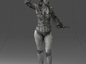 000136 Fantasy Woman with Dagger 0616 Modello 3D