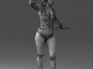 000136 Fantasy Woman with Dagger 0616 Modello 3D