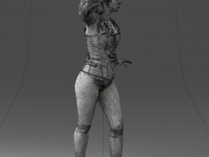 000136 Fantasy Woman with Dagger 0616 Modello 3D