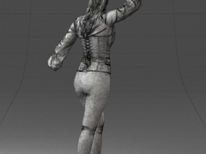 000136 Fantasy Woman with Dagger 0616 Modello 3D