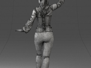 000136 Fantasy Woman with Dagger 0616 Modello 3D
